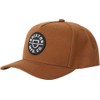 Brixton Unisex Crest C MP Snapback Baseball Cap, Washed Copper/Off