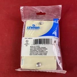 Leviton (40214-I) Ivory Phone Jack Mounting Plate Wall Mount Type 630A