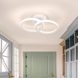 CANEOE Led Hallway Light Fixtures,Round Modern Led Ceiling Light Fixtures,4500K Close to Ceiling Lights for Hallway Bedroom Bathroom Kitchen Balcony Corridor Aisle Ceiling Lamp (White, 4500K)