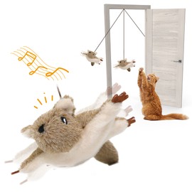 PETFUTURE Cat Toys for Bored Indoor Cats, Cat Bat Wings with Catnip for Cats, USB Rechargeable Motion Activated Kitten Toys, Interactive Flapping and Chirping Mouse Cat Toy