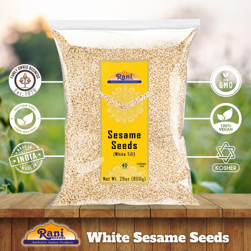 Rani Sesame Seeds Whole White, Hulled (Till) 28oz (800gm) ~