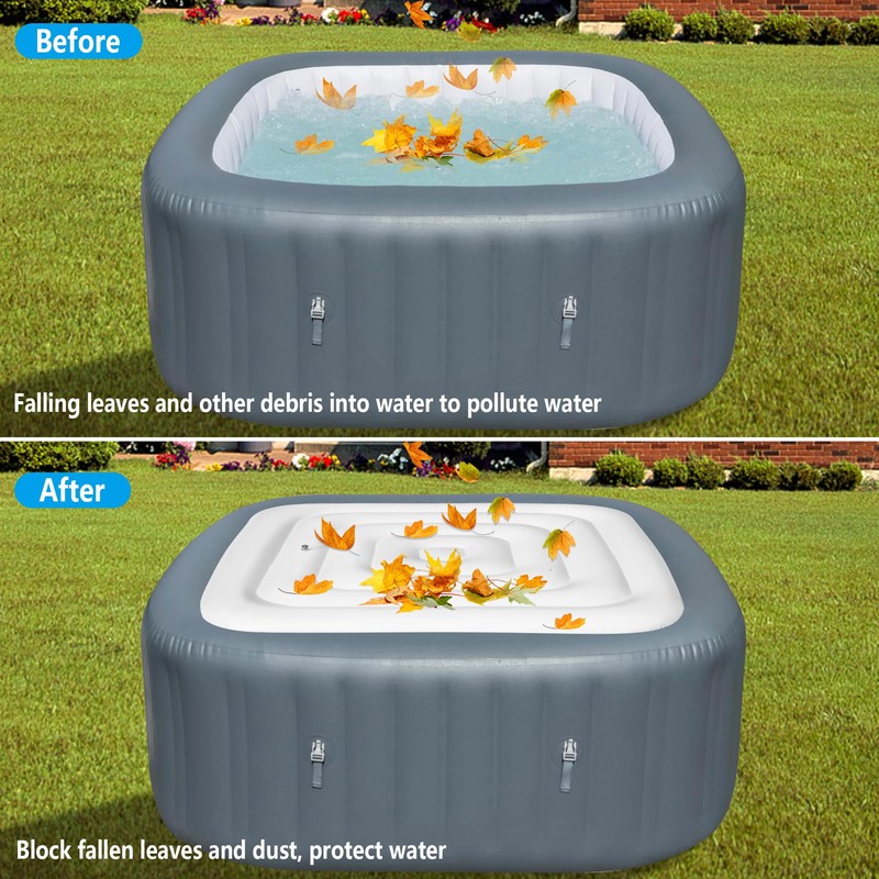 Tlswshsy 4.2Ft Inflatable Hot Tub Cover- Energy Saving Lid for