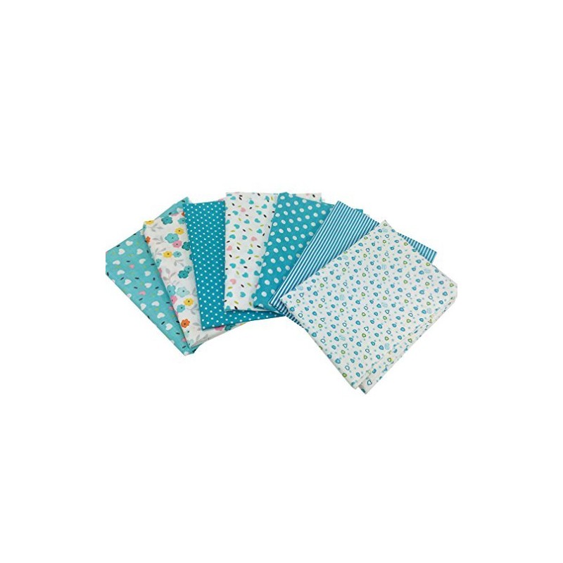 7pcs DIY patchwork cotton fabric in squares, cotton cloth, package