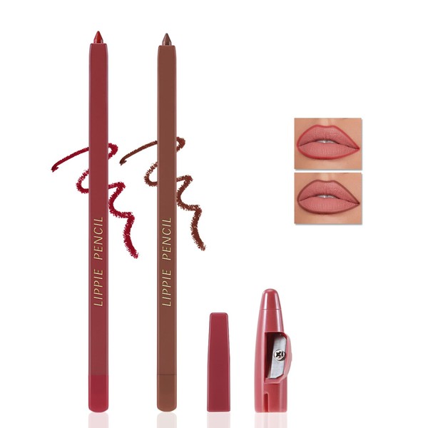 Apooliy Matte Lip Liner Pencil,Highly Pigmented Retractable Lip Crayon,All Day