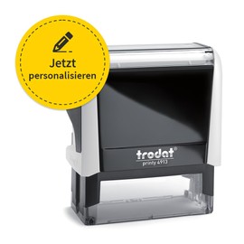 Trodat Printy, Personal Stamp with Desired Text and Logo Load, Self-Inking Company Stamp (White, 58 x 22 mm, Printy 4913)