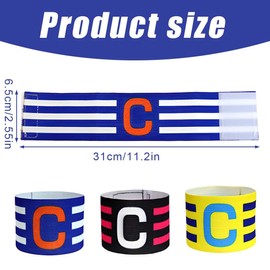 Tomedeks 3 Pcs Captains Armband Adjustable Multicoloured,Captain Armband Football,Captains Armband Kids Velcro,Adult & Youths Elastic Sports Arm Band For All Sports Events Clubs Teams