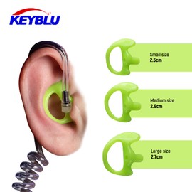 KEYBLU Universal Radio Replacement Earmold, Insert Soft Silicone Earmold Earbud Earplug for Two-Way Radio Coil Tube Audio Kits for Walkie Talkie Acoustic Earpiece Headset (Green, Large, 2 Pair)