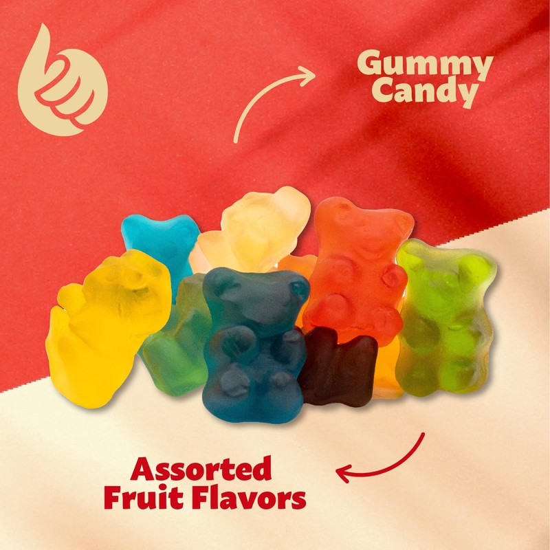 Gummi Bears Candy | 2 Pound Bag | Assorted Fruit