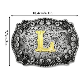 Seternaly Western Belt Buckle Cowboy Rodeo Large Belt Buckles with Initial Letter ABCDEFG to Z for Men Women