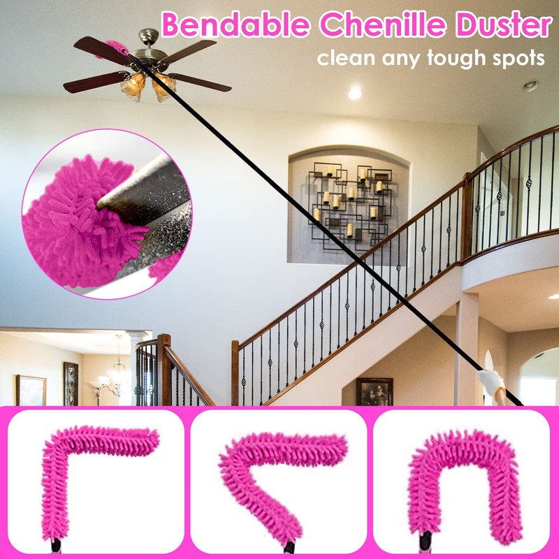 CALBEAU 15 Foot Dusters for Cleaning, Duster with Extension Pole