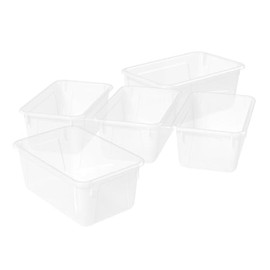 HomeStock Mountain Majesty Cubby Bin w/o Lid, Clear, 5-Pack