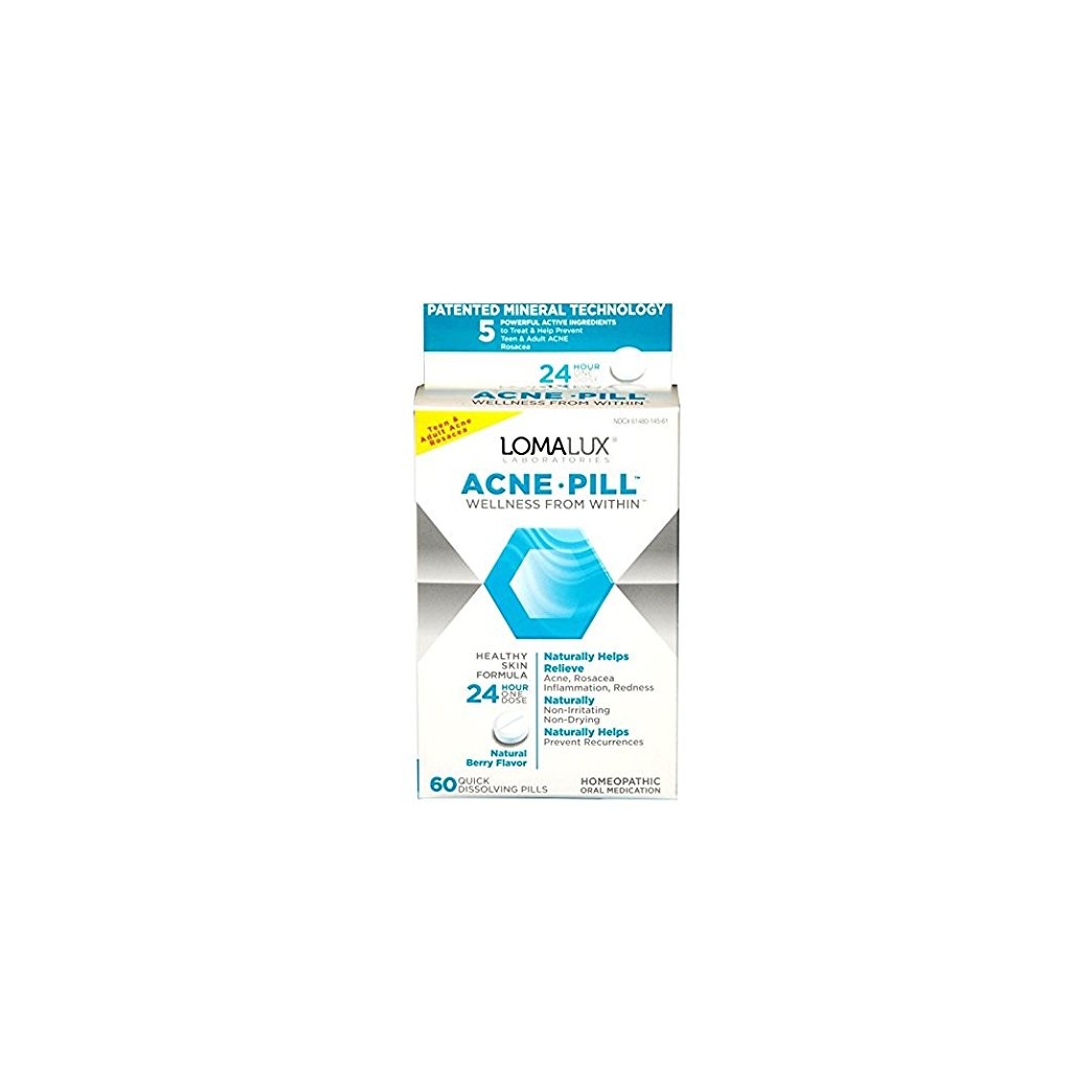 Lomalux Acne Pill, 60 Quick Dissolving Pills Each (Pack of 2)