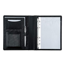 Alassio 30003-1 Benaco Ring Binder in DIN A5 Format, Imitation Leather Document Folder Approx. 23 x 18 x 3 cm Black