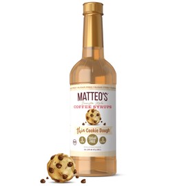 Matteo's Barista Style Sugar-Free Coffee Syrup, Cookie Dough Flavor, Zero Calories and Sugar, Keto Friendly, Ideal for Lattes, Cappuccinos, Espresso, Americano, Indulgent Taste 33.8 Oz, 1-Pack