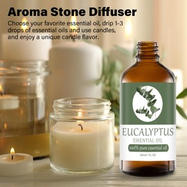 Eucalyptus 1 Fl Oz Organic Aromatherapy Essential Oils 100% Pure Natural Relaxation and Wellness Gift Set Oils for Diffusers Humidifiers, Delicate Grade with Glass Dropper for Air Freshening (30ml)