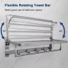 Burkey Toallero Doble Acero Inoxidable Baño De Pared Con 5