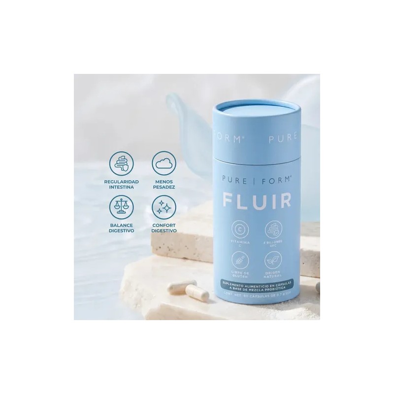 Pure Form Fluir Probiotico Inulina Vitamina C Lactobacilos Sin Sabor