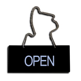 Seagron Open Close Sign Open Close Tag Plate Acrylic (9 x 4 Inches - Black-A)