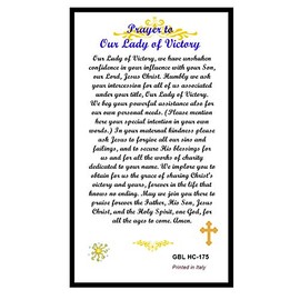 Blessed by Pope Francis Our Lady of Victory Laminated Holy Card