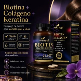 60 Cápsulas Premium Biotina Cuida Pelo Y Uñas
