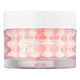 I'M SORRY FOR MY SKIN Age Capture Facial Cream, Korean Skin Care Moisturizer for Face and Neck with Hyaluronic Acid, Anti-Aging, Wrinkle Gel-Cream for Women (Pink - Skin Relief Cream, 1.76 oz)