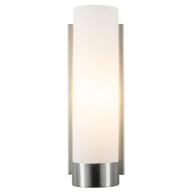 Elina Bathroom Vanity Light – Brushed Nickel w/Frosted Shade -