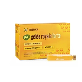 Medex Biologisches Gelée Royale FORTE, extra stark mit 1500 mg Gelée Royale, Flüssigkeit in Ampullen, leicht zu öffnen, mit natürlichem Vitamin C, aus biologischem Anbau 10 x 9 ml