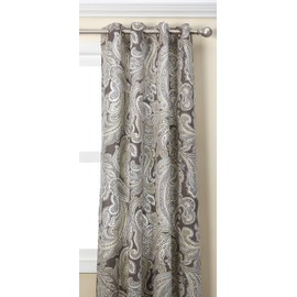 JLA Home INC Ronan Paisley - Cortina para Ventana de recámara, Color Gris con Ojales, Tela Casual, Color Rojo, para Sala de Estar, 127 x 213 cm, Paquete de 1 Panel
