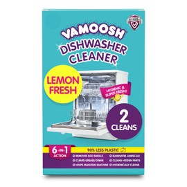 Vamoosh 6-in-1 Dishwasher Cleaner | Natural Citric Acid Cleaning Formula | Limescale Removal | Grease Elimination | Eco-Friendly | Made in the UK | 50g (Pack of 2)