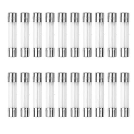 20Pcs 6A 6x30mm Fast Blow Glass Fuse 6amp 250V 0.24x1.18 Inch Fast Acting F6AL250V