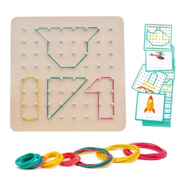 Geoboard Wooden Educational Toy Vision Training Rubber Bands Set