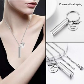 Dletay Cremation Jewelry Urn Necklace Pet Memorial Ash Holder Necklace with Angel Wing Charm Memorial Keepsake-I Still Need You Close to Me