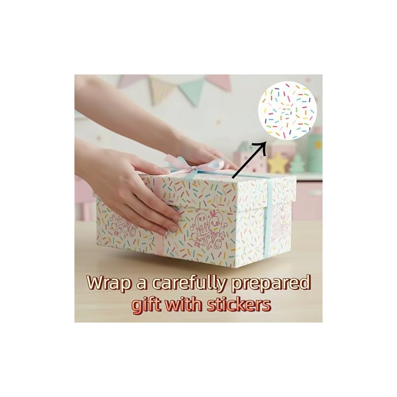300PCS Confetti Wall Decals, Removable Peel and Stick Sprinkle Wall