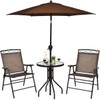 3-Piece Bistro Set, Patio Dining Furniture Set, Round Textured Glass