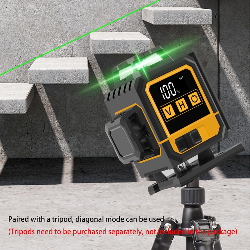 FenorGan16 Lines Self Leveling Laser Level，LCD power display，4x360° 4D Green
