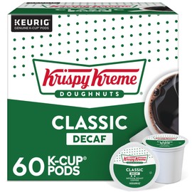 Krispy Kreme Classic Decaf Keurig Single-Serve K-Cup Pods, Light Roast Coffee, 60 Count (6 Packs of 10)