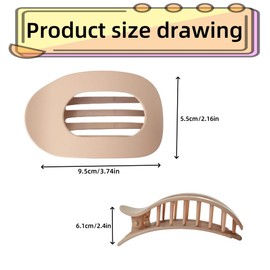 8 PCS flat round hair claw clips, suitable for girls, durable French hair clips, comfortable bending design, anti-slip hair clips, suitable for thin to thick hair, daily use - multiple colors