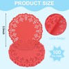 DECORA 3.5inch Round Red Lace Paper Doilies for Wedding Tableware