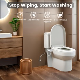 KYUKRI Bidet Attachment for Toilet Ultra-Slim Bidets for Existing Toilets, Non-Electric Bidet Toilet Seat Self-Cleaning Retractable Nozzles Badays for Toilets, Quick & Easy Installation Bedets