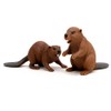 2-Piece Realistic Beaver Figurines - Canada's National Animal, Solid Core,