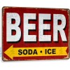 Beer Soda Ice Arrow Store Marina Retro Bar Man Cave