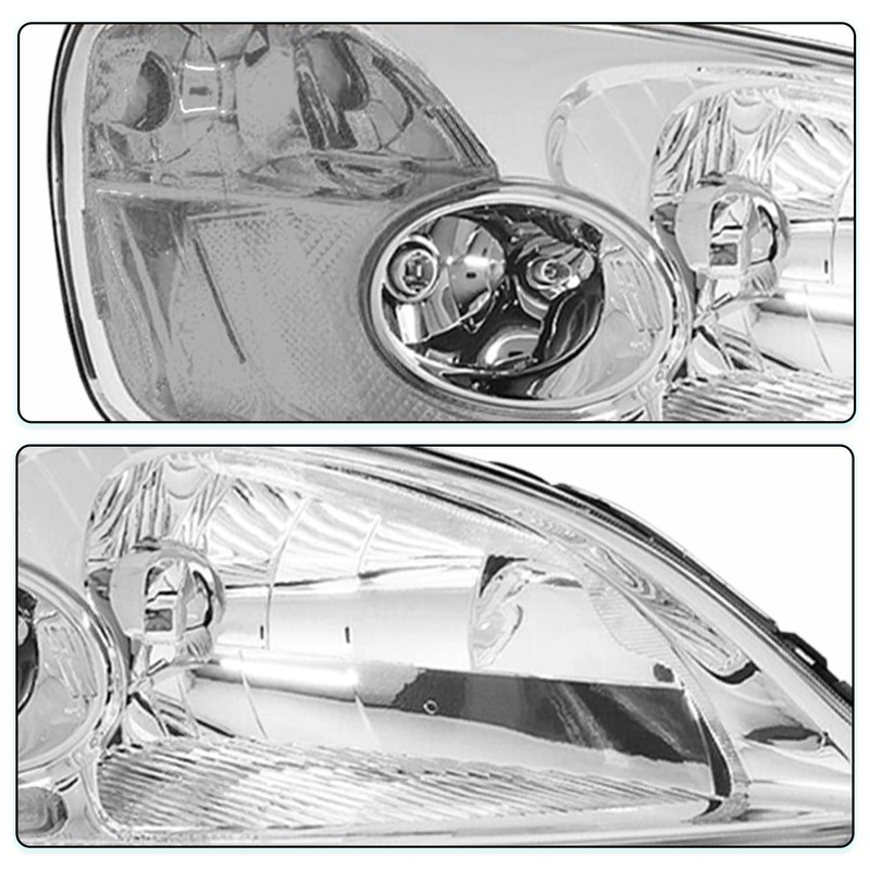TUSDAR Headlight Assembly Compatible with 2001 2002 2003 Honda Civic
