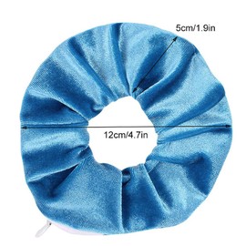 Velvet Scrunchy Hair Elastic with Zipper Pocket, 6-piece Set, Hair Accessory, Elegant, Adult Women, Women's, Hair Access, Commute, Present, Storage Pouch Included