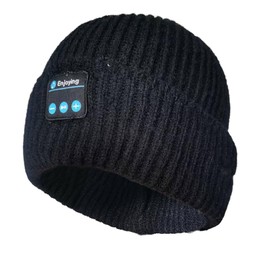 SYPVRY Beanie Hat with Wireless Headphone, Winter Knit Sports Cap Men Women Outdoor Walking Black