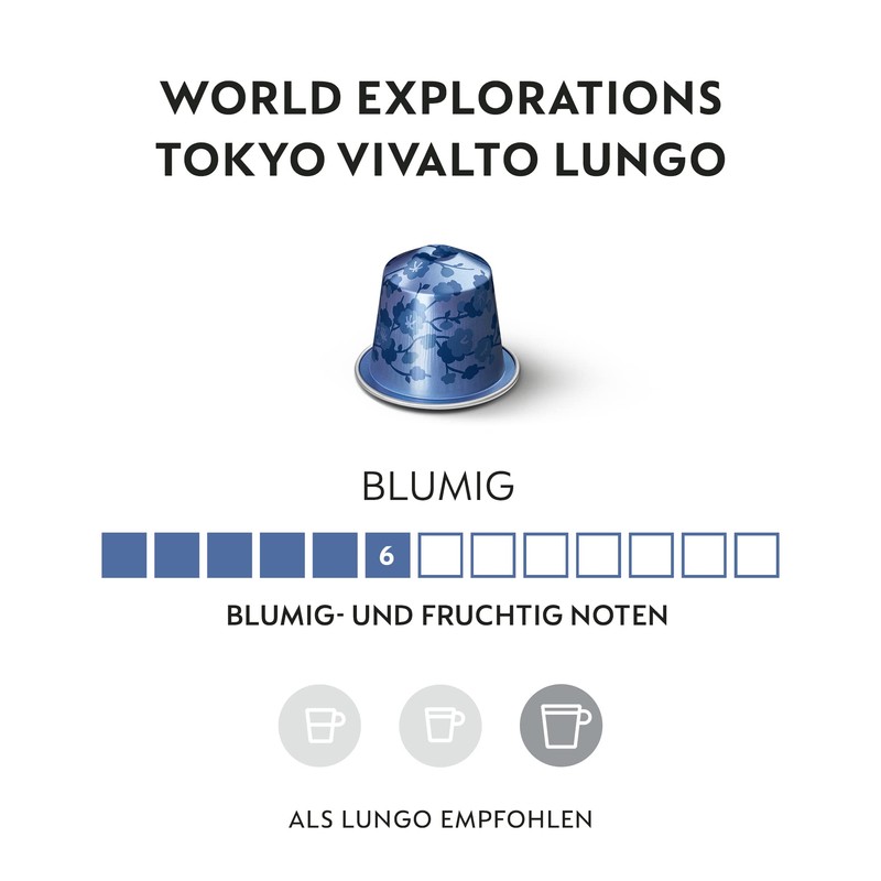 NESPRESSO Original Tokyo Lungo, Medium Roast, Compatible with Original Capsule