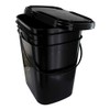 5.3 Gallon Black Rectangular Bucket/Pail with Hinged Snap Lid