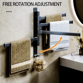 None Towel Rack Towel Holder Swivel Towel Rack for Bathroom Holder,Wall Mounted To...