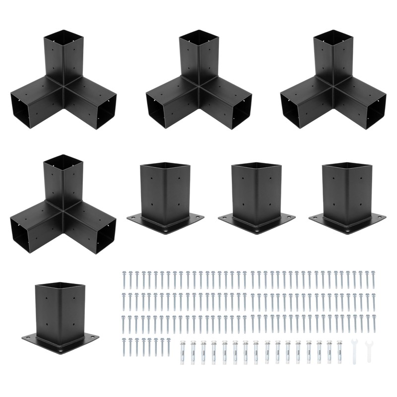 Gelacie Pergola Brackets Kit (Actual 3.9''x3.9'') 4x4 Woodworks Pergola Kit