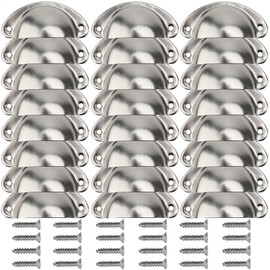 DAKFOOK Pack of 24 81 mm Silver Shell Handles, Vintage Drawer Handles with Screws, Elegant Cabinet Knobs, Shell Handles for Drawers, Kitchen, Furniture, Furniture Knobs