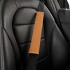 POKSRI 1P Genuine Cowhide Leather seat Belt Cover pad,car Seatbelt